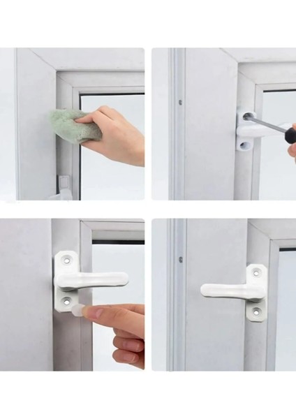 Bebek Çocuk Pimapen Metal Pvc Kapı Pencere Emniyet Koruma Kilidi Mandalı Cam Kilidi Beyaz (5 Adet) fırsatları