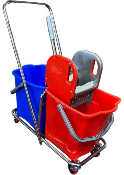 Mck Çift Kovalı Islak Mop Setli Paspas Arabası Temizlik Arabası 20 Adet Islak Mop fırsatları