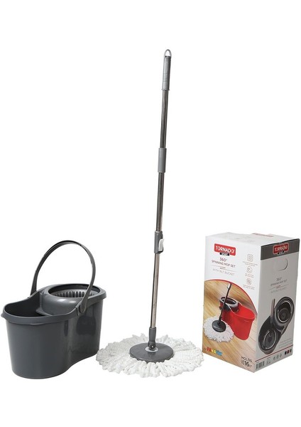 Döner Başlıklı Mop Temizlik Seti 16 lt Gri