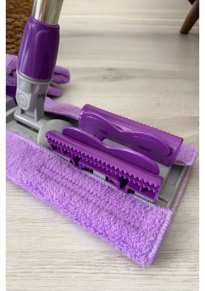 Sihirli Teleskobik Fayans Duvar Yüzey Temizlik Mikrofiber Mandallı Mop Mor Yedek Bezsiz fiyatları