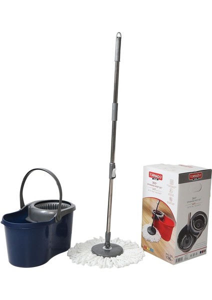 Döner Başlıklı Mop Temizlik Seti 16 lt Lacivert