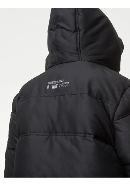 Stormwear: Kapüşonlu Uzun Puffer Şişme Mont (6-16 Yaş)