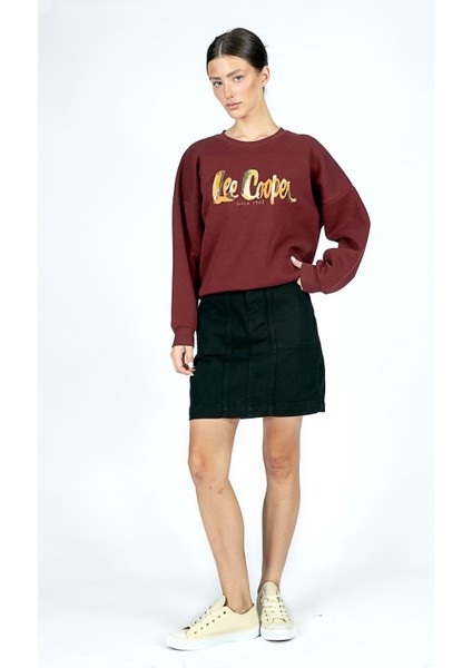 Tila Kadın O Yaka Sweatshirt Bordo