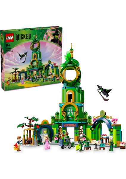 Wicked Emerald City’ye Hoş Geldiniz 75684 - 9 Yaş ve Üzeri Çocuklar Için Kule Modeli, Glinda ve Elphaba Mini Bebekleri Içeren Yaratıcı Oyuncak Yapım Seti (945 Parça)