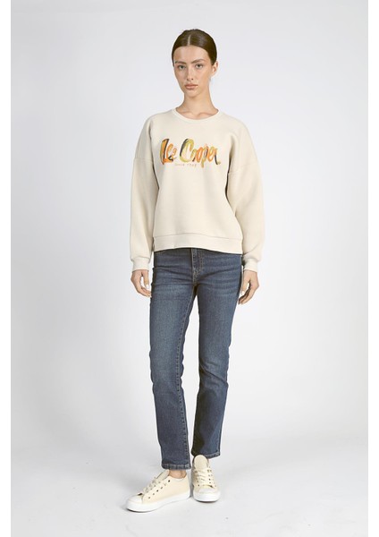 Tila Kadın O Yaka Sweatshirt Taş
