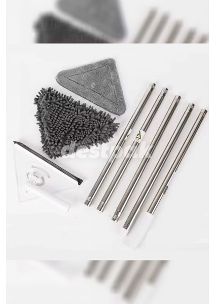 Üçgen Mop 3 Bezli Çekçekli Set, Cam, Yer, Duvar, Mikrofiber, Beyaz fiyatları