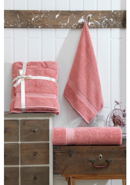 2li Banyo Havlu Seti 90x160cm +50x90cm DS Somon