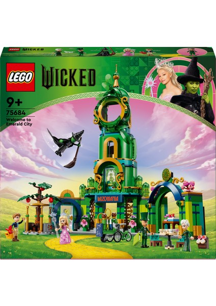 Wicked Emerald City’ye Hoş Geldiniz 75684 - 9 Yaş ve Üzeri Çocuklar Için Kule Modeli, Glinda ve Elphaba Mini Bebekleri Içeren Yaratıcı Oyuncak Yapım Seti (945 Parça)