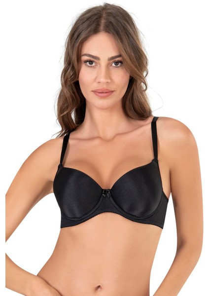 Mikro Kaplı Balenli Desteksiz Basic Sütyen | Siyah 3505