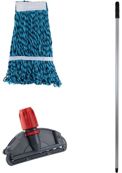 Çift Kovalı Temizlik Arabası ve Yedek Mop Seti, Dar Mop Tutucu, 17cm Uzunluk