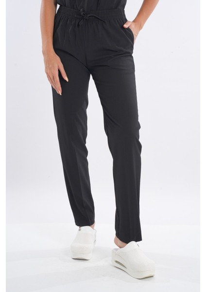 Siyah Renk Lily Model Fermuarlı Soft Likra Doktor, Hemşire Cerrahi Üniforma Takım indirimleri