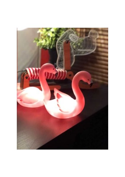 3D Flamingo Tasarımlı Silikon Gece Lambası