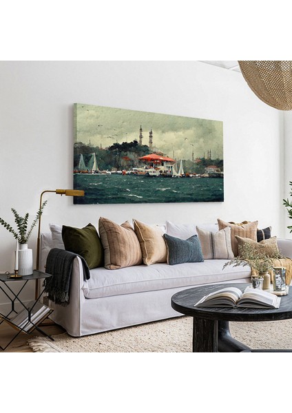 Bosphorus Kanvas Duvar Tablosu – Istanbul Soyut Manzara Tablosu, Salon, Ofis Veya Hediye Için Ideal fiyatları
