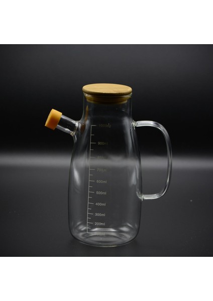 Bambu Kapaklı Vakumlu Borosilikat Litre Göstermeli Yağdanlık fiyatları