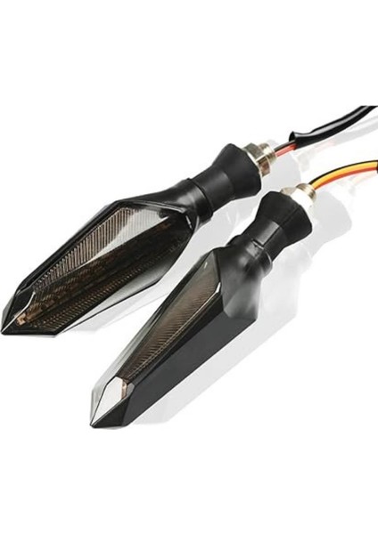 Motosiklet LED Far Sinyal Mavi Sarı LED Işık Gösterge Sinyali Çift Renk Su Geçirmez