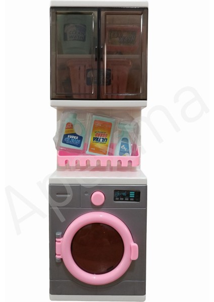 Oyuncak Aksesuarlı Banyo ve Çamaşır Makinesi 2'li Oyun Seti
