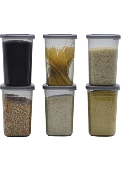 Antrasit Plastik Erzak Saklama Kabı Kapaklı 1200ML 16 cm 6'lı fiyatları