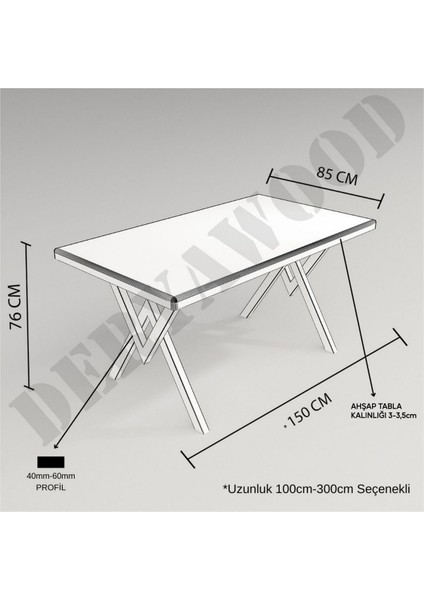 Doğal Ahşap Yemek Masası 70x120 cm