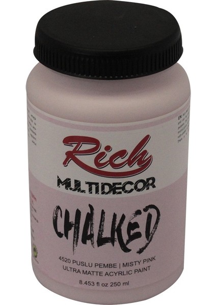 Multi Decor Chalked Akrilik Boya 250 cc Puslu Pembe 4520