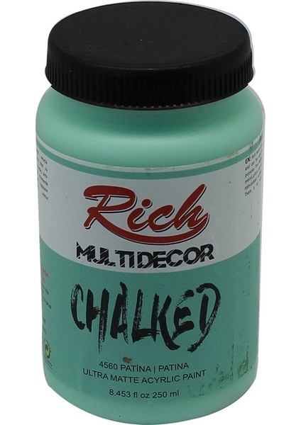 Multi Decor Chalked Akrilik Boya 4560 Patina Ultra Mat Ve Kokusuz 250 Cc Hobi Boyası