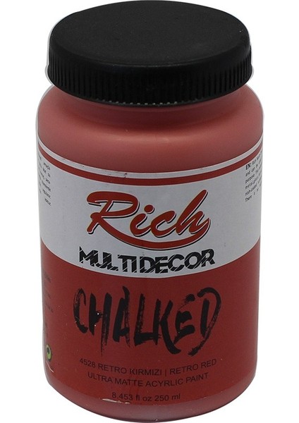 Multi Decor Chalked Akrilik Boya 250 cc Pastel Kırmızı 4530