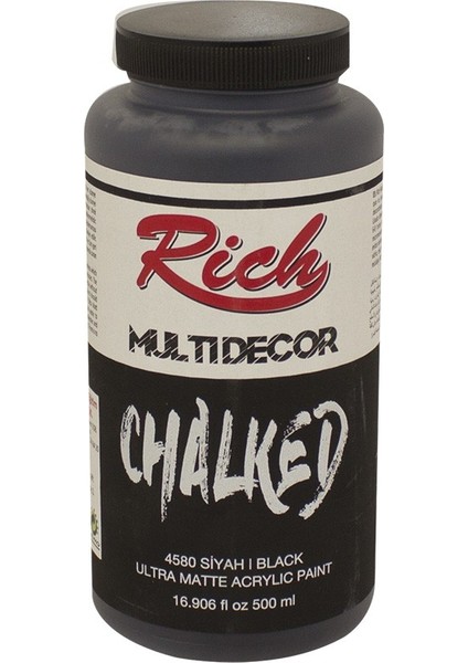 Multi Decor Chalked Akrilik Boya 500 cc Siyah 4580