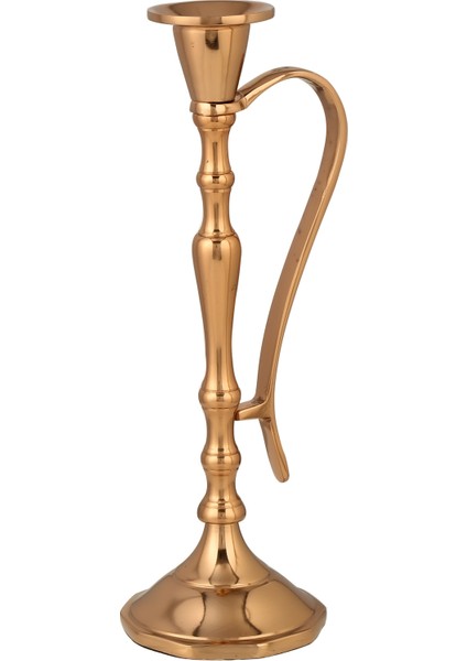 Bakır Kulplu Şamdan Küçük 8*26 cm
