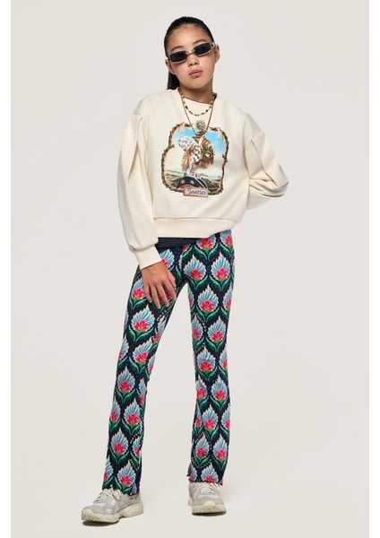 Bg Store Kız Çocuk Krem Sweatshirt