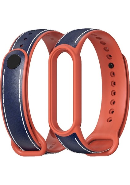 Xiaomi Mi Band 5/6 Için Tpu + Deri Kordonlu Saat (Yurt Dışından)