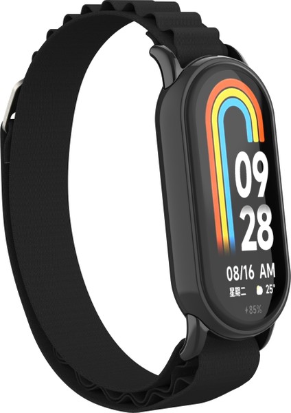 Xiaomi Mi Band 8 Için Metal Fiş Döngü Naylon Kayış (Yurt Dışından)