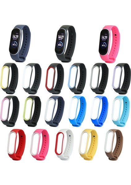 Xiaomi Mi Band 5 Için Iki Renkli Tpe Kordonlu Saat (Yurt Dışından)
