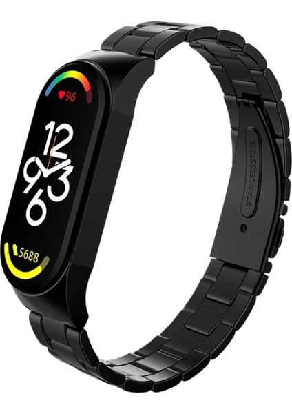 Xiaomi Mi Band 7 Için Üç Boncuklu Ste Watch Band (Yurt Dışından)