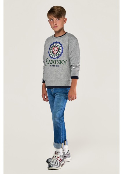 Bg Store Erkek Çocuk Gri Melanj Sweatshirt