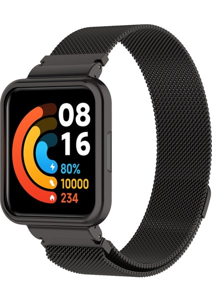 Xiaomi Redmi Watch 2 Lite Için Saat Çerçeveli Metal Kayış (Yurt Dışından)