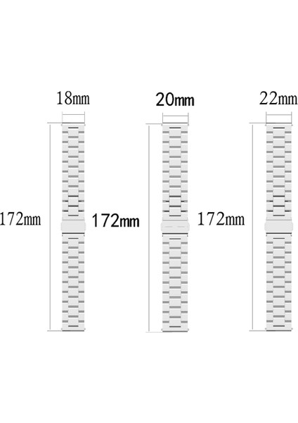 Xiaomi Mı/huawei Glory S1 18MM Üç Boncuklu Paslanmaz Ste Watch Band 18MM(ALTIN) (Yurt Dışından) fırsatları