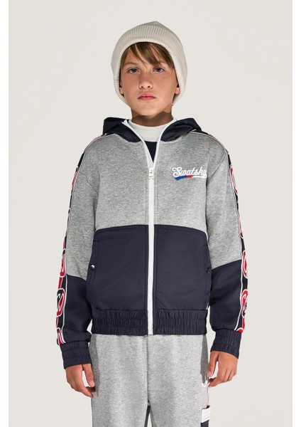 Erkek Çocuk Gri Melanj Eşofman Üstü fiyatları