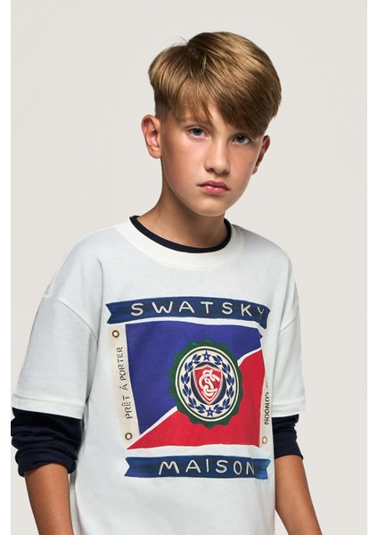 Bg Store Erkek Çocuk Kırık Beyaz T-Shirt