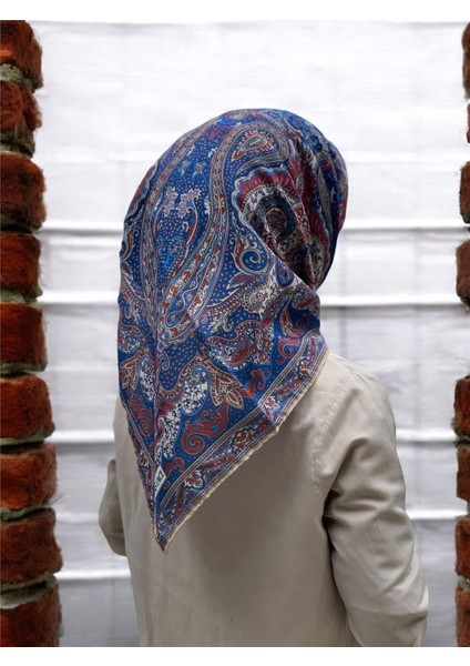 Soft Etnik 0178 Kot Mavi Eşarp