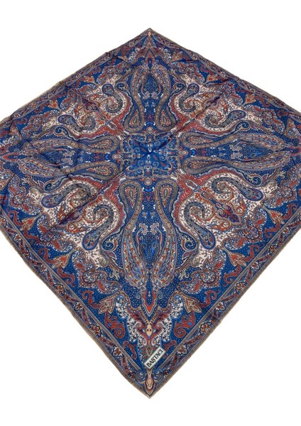 Soft Etnik 0178 Kot Mavi Eşarp