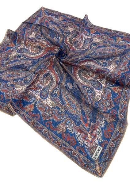Soft Etnik 0178 Kot Mavi Eşarp