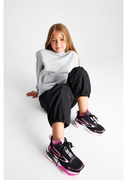 Bash Hafif Unisex Çocuk Siyah/fuşya Basketbol Ayakkabısı