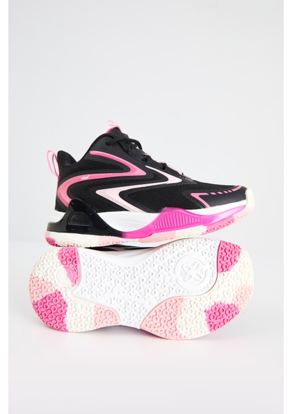 Bash Hafif Unisex Çocuk Siyah/fuşya Basketbol Ayakkabısı