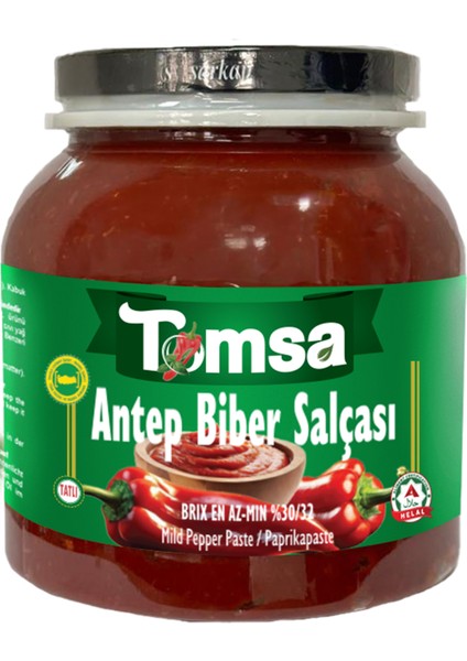 Tomsa Ev Tipi G.antep Kaynatma Usulü Tatlı Biber  Salçası Cam*pet 1500 gr