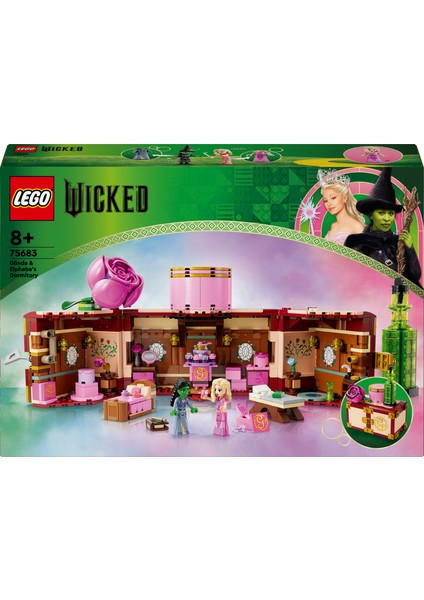 Wicked Glinda ve Elphaba’nın Yurdu 75683 - 8 Yaş ve Üzeri Çocuklar Için 2 Mini Bebek Içeren Fantastik Oyuncak Yapım Seti (740 Parça)