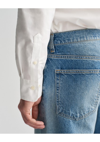 Erkek Beyaz Slim Fit Düğmeli Yaka Logolu Gömlek 3240171.110 indirimleri