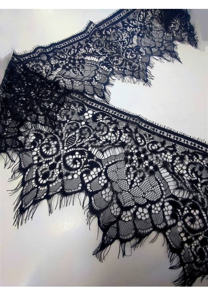 Sakallı Dantel 20 cm En 3 mt Siyah ve Ekru modelleri