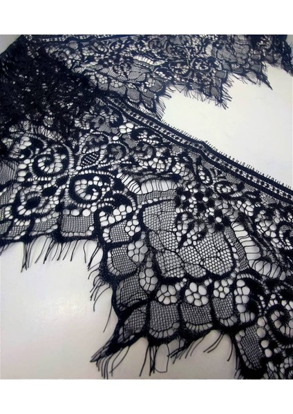 Sakallı Dantel 20 cm En 3 mt Siyah ve Ekru fırsatları