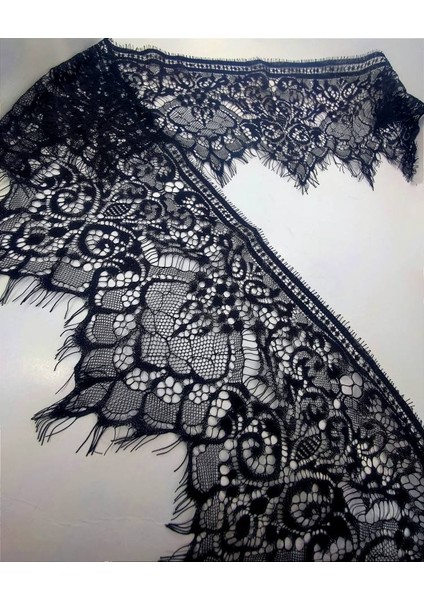 Sakallı Dantel 20 cm En 3 mt Siyah ve Ekru indirimleri