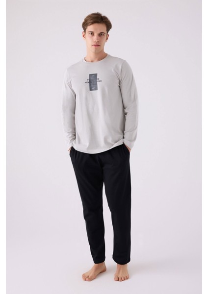 3136 Erkek Uzun Kol Pijama Takım