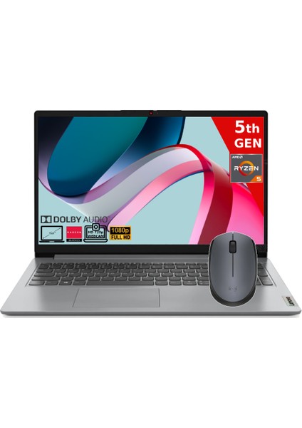 Ideapad 1 15ALC7 Amd Ryzen 5-5500U 16GB 256GB SSD Amd Radeon Graphics 15.6 Fhd Freedos 82R400S7TX-16256M Premium Mouse Dizüstü Bilgisayar